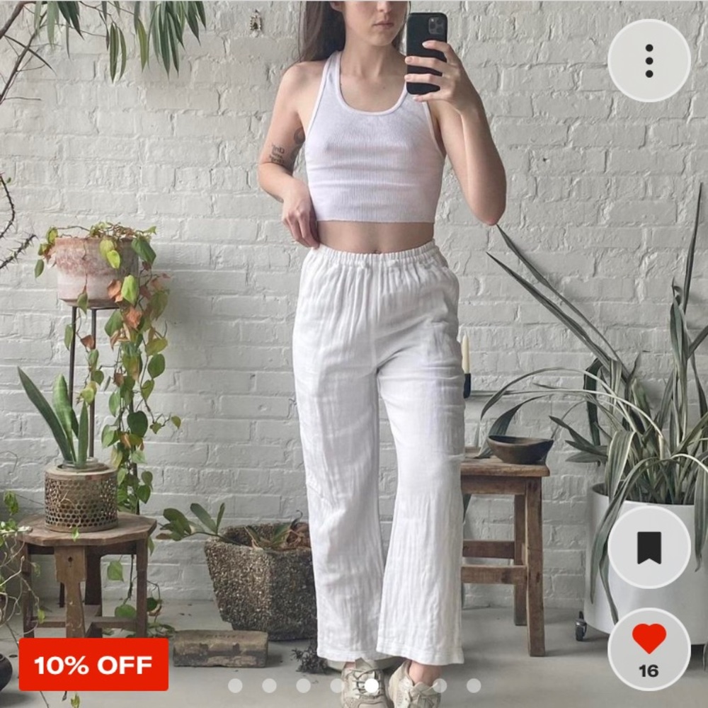 issey Miyake Plantation vintage y2k (2000) white wide leg pants.